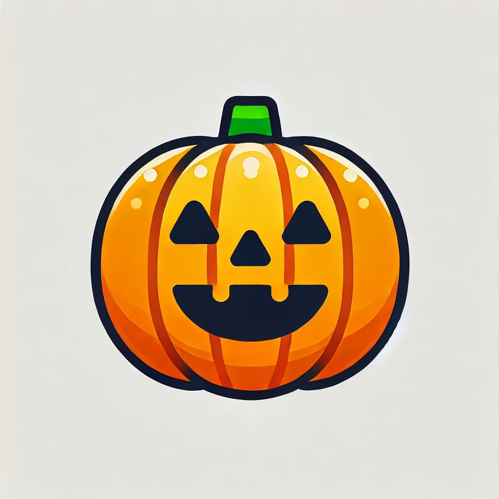 Jack-o-lantern pumpkin icon for Halloween season